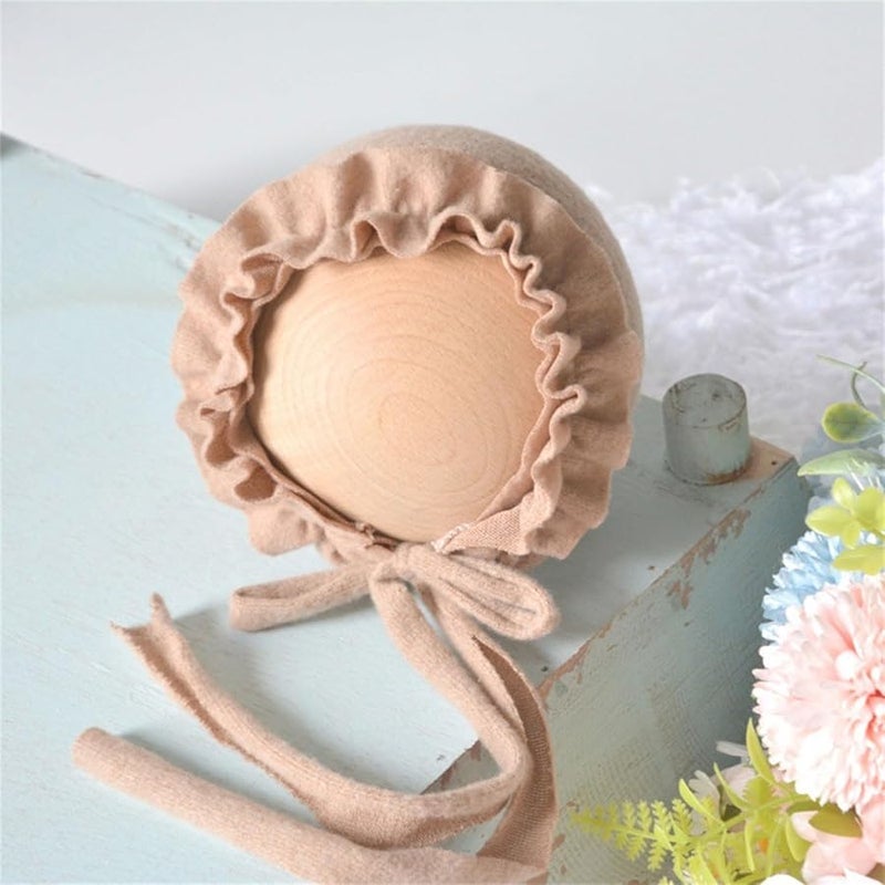 Pink Baby Photography Hat Soft Spandex Lace Rope Tied Newborn Photoshoot - Image 4